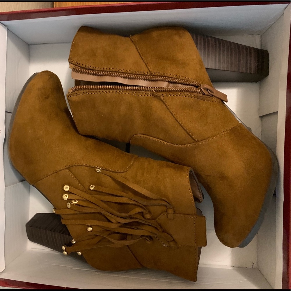 Tan booties